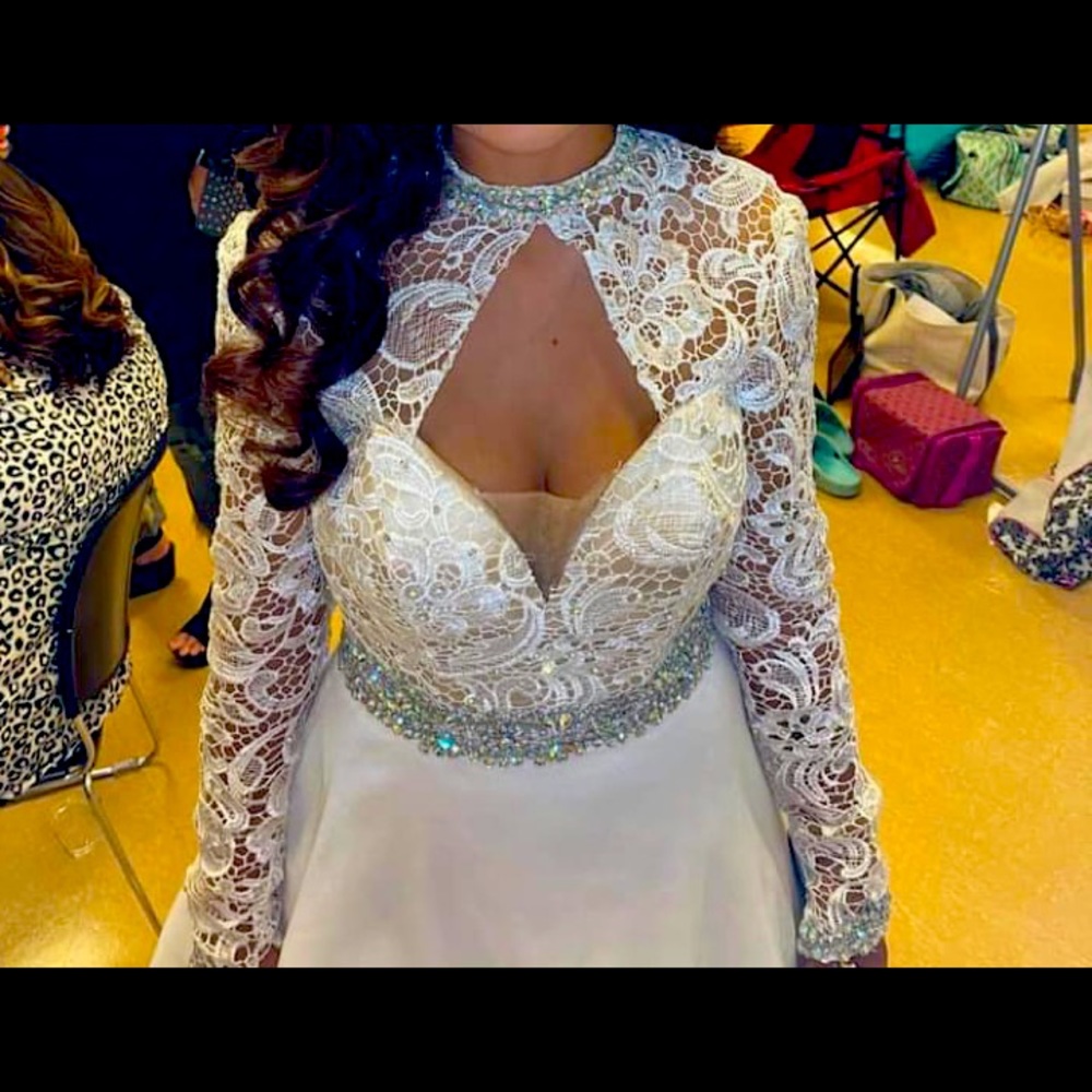 Beautiful white pageant dress worn 2 times!